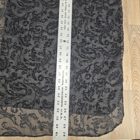 Pam‎ Pam New York Black Paisley Sheer Kimono Cardigan Drape Shrug Cover-Up Wrap - Picture 6 of 7